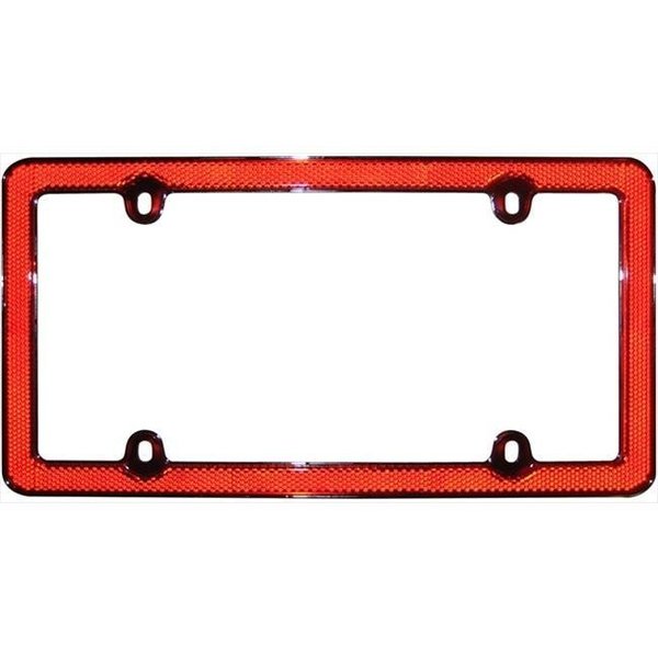 Cruiser Accessories Cruiser Accessories 30436 Red Reflector II License Plate Frame; Chrome With Red 30436